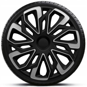 4x Kołpaki 16 ESTORIL Czarno Srebrne TUNING