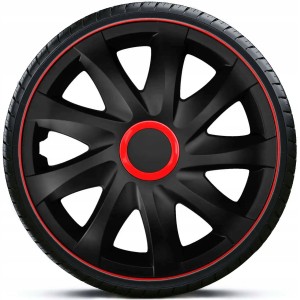 4x Kołpaki 16 KANDO CZARNO CZERWONE TUNING