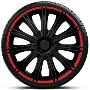4x Kołpaki 16 NERO R CZARNO CZERWONE TUNING