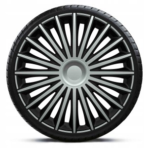 Kołpaki uniwersalne DAKOTA CZARNO SREBRNE 16 cali