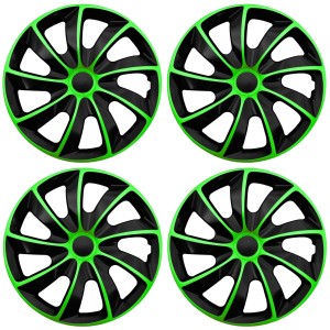4x Kołpaki 17 cali uniwersalne NRM QUAD BICOLOR ZIELONO CZARNE Komplet