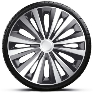 4x Kołpaki 15 MULTI CZARNO SREBRNE TUNING